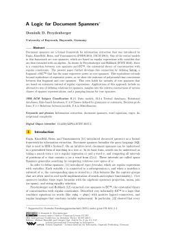 A Logic for Document Spanners