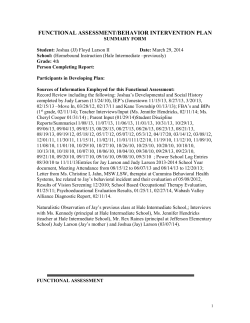 functional assessment/behavior intervention plan