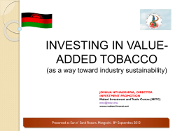 MITC Investing in value added tobacco presented by