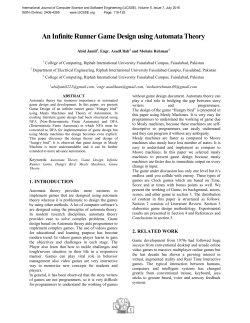 An Infinite Runner Game Design using Automata Theory