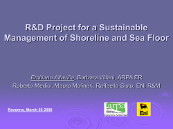 Subproject #2: Ravenna shoreline and sediment