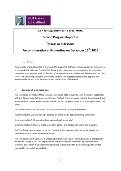 Gender Equality Task Force, NUIG Second Progress