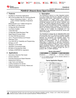 PGA450-Q1 Ultrasonic-Sensor Signal Conditioner