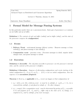 1 Formal Model for Message Passing Systems