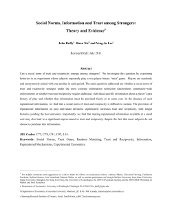 Social Norms, Information and Trust among Strangers: Theory and