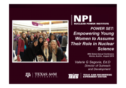 Empowering Young Women to Assume Their Role in Nuclear Science