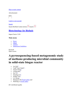 A pyrosequencing-based metagenomic study of methane