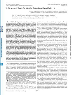 A Structural Basis for 14-3-3 Functional Specificity