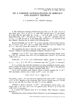 On a common generalization of Borsuk`s and Radon`s theorem