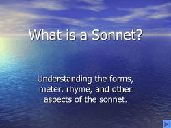 PowerPoint Presentation - What is a Sonnet?