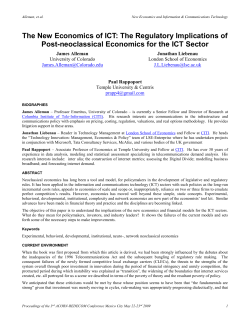The New Economics of ICT: The Regulatory Implications of Post