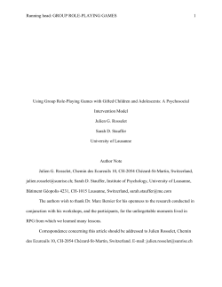 GROUP ROLE-PLAYING GAMES 1 Using Group Role