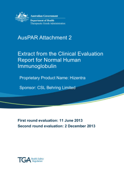Extract from the Clinical Evaluation Report for Normal Human
