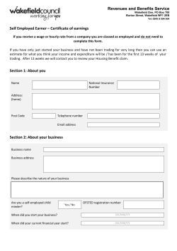 Self employed earnings declaration