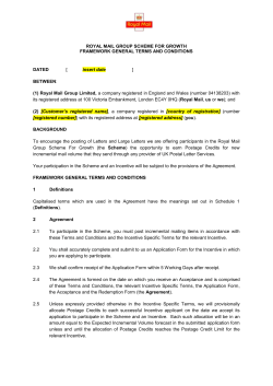 Growth Incentive Terms and Conditions