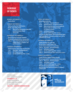 SCHeduLe oF eVentS