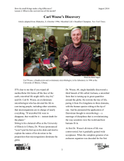 Carl Woese`s Discovery - University of Illinois at Urbana