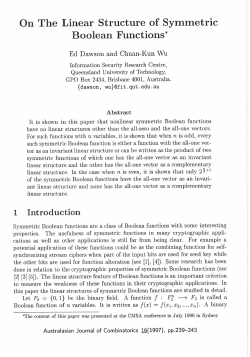 On The Linear Structure of Symmetric Boolean Functions*