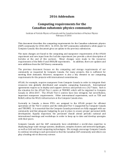 2016 Addendum Computing requirements for the Canadian