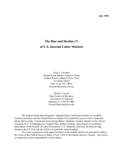 The Rise and Decline of US Internal Labor Markets