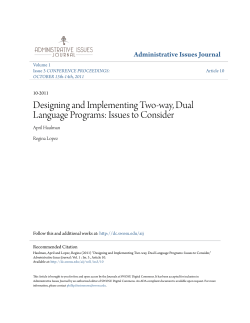 Designing and Implementing Two-way, Dual Language Programs