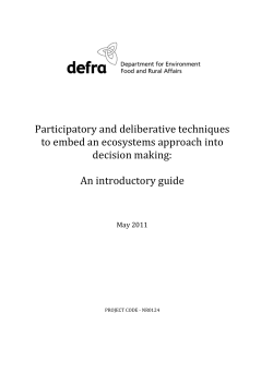 Participatory and deliberative techniques to support