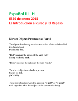 Indirect Object Pronouns: Part I