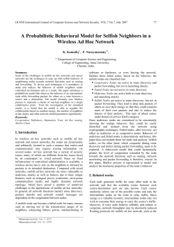 A Probabilistic Behavioral Model for Selfish Neighbors in a Wireless