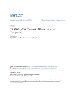 CS 3200/5200: Theoretical Foundations of Computing