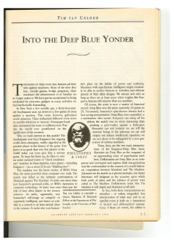 into the deep blue yonder - Cognitive Science at UCD