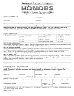 Honors Guidelines for Independently Arranged