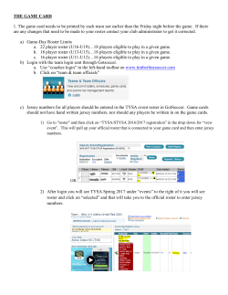 THE GAME CARD 1. The game card needs to be printed by each