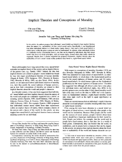 Implicit Theories and Conceptions of Morality