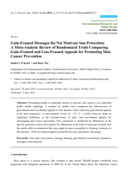 Gain-Framed Messages Do Not Motivate Sun Protection: A