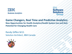 Game Changers, Real Time and Predictive Analytics