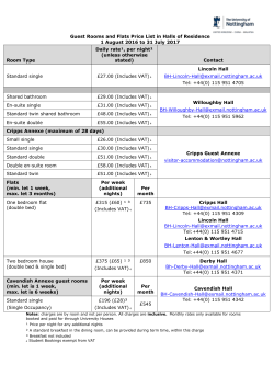 Booking information - University of Nottingham