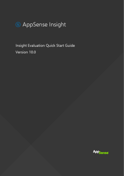 AppSense Insight v10.0 Evaluation Quick Start Guide