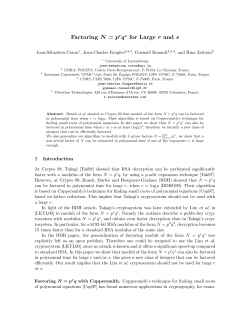 Factoring N = p rqs for Large r and s