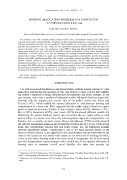 housing allocation problem in a continuum transportation