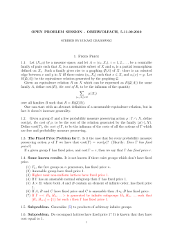 OPEN PROBLEM SESSION - OBERWOLFACH, 5