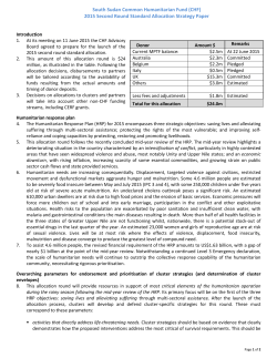 (CHF) 2015 Second Round Standard Allocation Strategy Paper