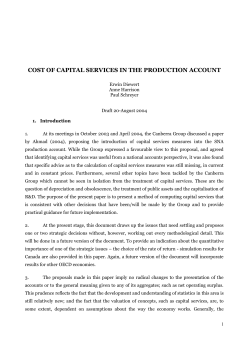Cost of CAPITAL SERVICES IN THE PRODUCTION ACCOUNT