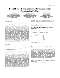 Neural Network Implementation for Integer Linear Programming