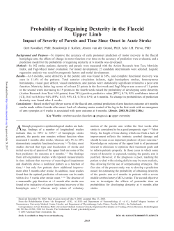 Probability of Regaining Dexterity in the Flaccid