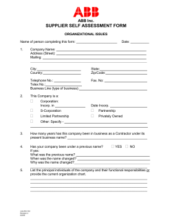 Subcontractor Qual. Form
