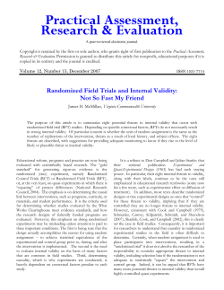 Randomized Field Trials and Internal Validity