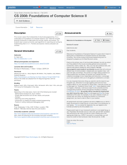 CS 2308: Foundations of Computer Science II