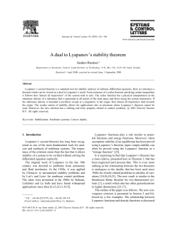 A dual to Lyapunov`s stability theorem