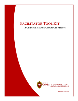 Facilitator Tool Kit - University of Wisconsin