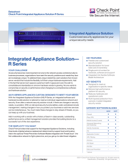 Integrated Appliance Solution&mdash; R Series